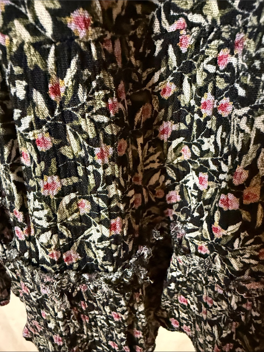 easel Black Floral Maxi Dress with Pink and Cream Accents - Picture 7 of 8